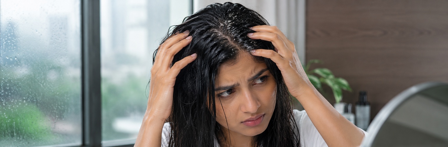 Why Your Scalp Becomes Itchy, Oily & Flaky During Monsoon (And How to Fix It)
